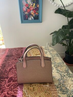 kate spade Metallic Rose Gold Top-Handle Satchel
